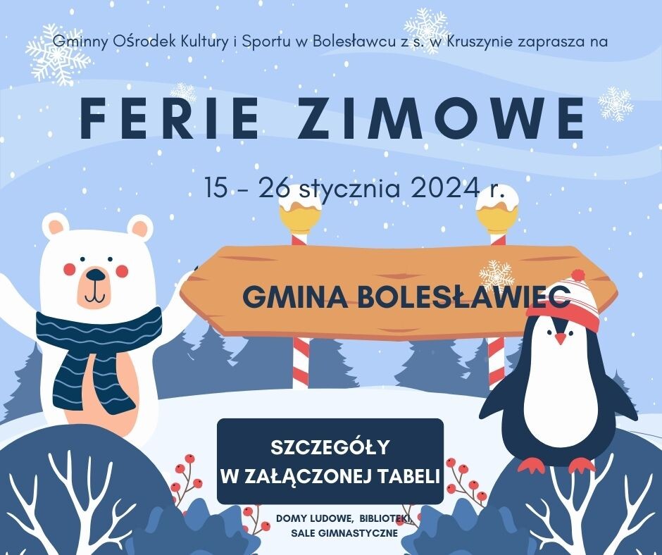 Ferie zimowe w Gminie Bolesławiec